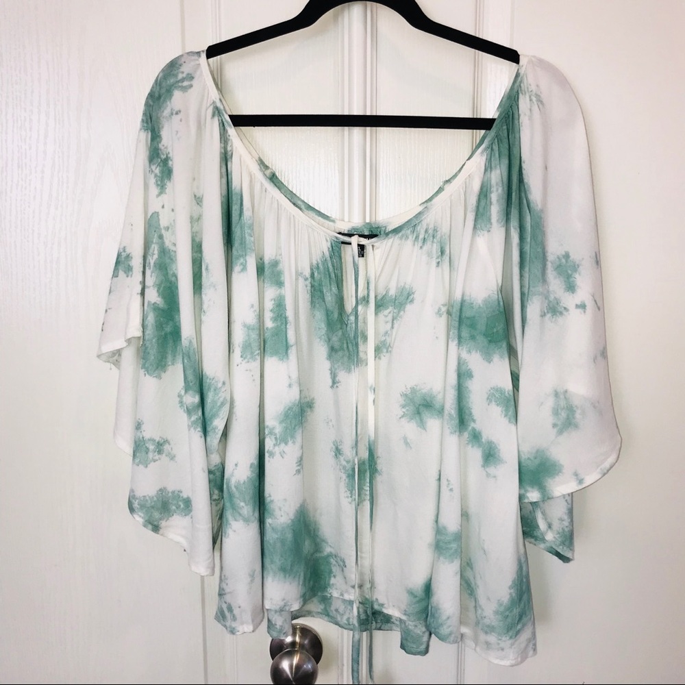 Tie dye crop tassel tie top